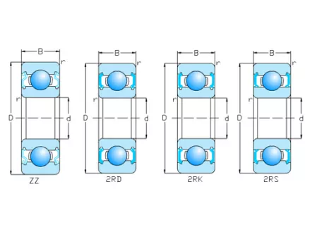 Single Row Deep Groove Ball Bearings Close Type 1